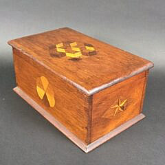Antique Nautical Star Geometric Inlaid Box, 19th century