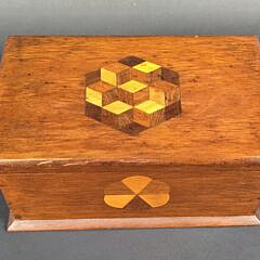 Antique Nautical Star Geometric Inlaid Box, 19th century