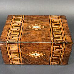 Fine Antique Croch Mahogany Geometric Inlaid Jewelry Box, 19th century