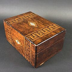 Fine Antique Croch Mahogany Geometric Inlaid Jewelry Box, 19th century