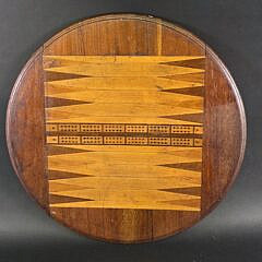 Antique Inlaid Double Sided Wooden Gameboard, 19th century
