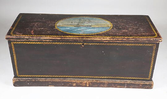 Clipper Ship Painted Sea Chest, 19th Century