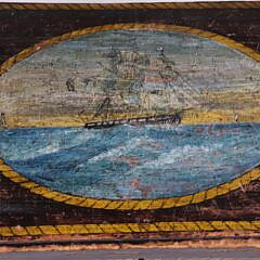 Clipper Ship Painted Sea Chest, 19th Century