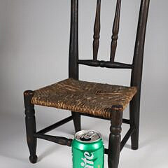 American Doll’s Chair With Rush Seat, 19th Century