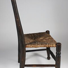 American Doll’s Chair With Rush Seat, 19th Century