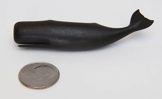 Charlie Sayle Sr. Carved Ebony Whale Pin
