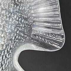 Set of Eight French Clear Glass Figural Fish Plates