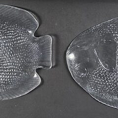 Set of Eight French Clear Glass Figural Fish Plates