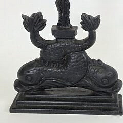 Vintage Cast Iron Double Dolphin Doorstop, 20th century