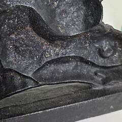 Vintage Cast Iron Double Dolphin Doorstop, 20th century