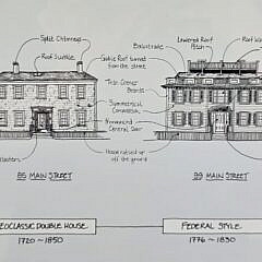 Vintage, “300 Years of Architecture on Nantucket”, Print by Catherine A. Garland