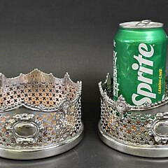 Pair of Antique Sheffield Silver Plated Wine Coasters, circa 1920s