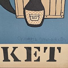 Scarce Vintage Maggie Meredith Silk Screen Poster, “Happiness is Nantucket”