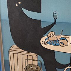 Scarce Vintage Maggie Meredith Silk Screen Poster, “Happiness is Nantucket”