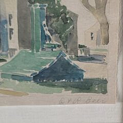 Scarce Doris and Richard Beer Nantucket Watercolor on Paper “Sconset Pump”, 20th century