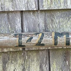Vintage Antique Style Live Bait Paint Decorated Boat Oar Trade Sign, 20th century