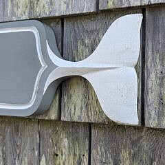 Vintage Carved and Painted Whale Fluke Nantucket Quarterboard Sign, 20th century