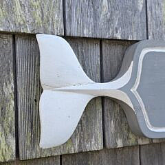 Vintage Carved and Painted Whale Fluke Nantucket Quarterboard Sign, 20th century