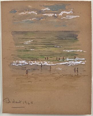 5023-955 Beach Scene Watercolor A