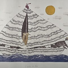 Vintage Limited Edition French Silk Screen Serigraph Noahs Ark, 20th century