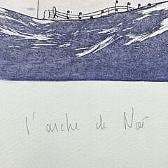 Vintage Limited Edition French Silk Screen Serigraph Noahs Ark, 20th century