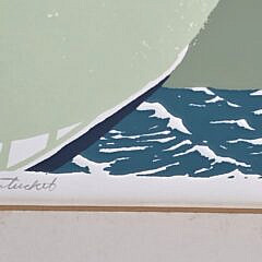 Vintage Donn Russell Limited Edition Silk Screen, “Beating to Windward-off Nantucket”