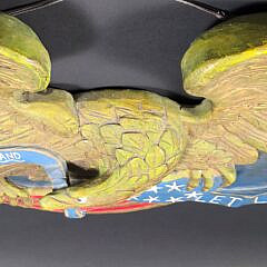 Vintage Bellamy Style Carved and Gilt American Eagle Patriotic Wall Plaque, 20th century