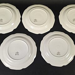 Set of Five Vintage Pictorial Porcelain Ship Plates, 20th century