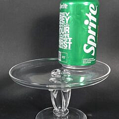 Vintage Signed Steuben Clear Glass Serving Compote, 20th century