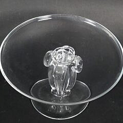 Vintage Signed Steuben Clear Glass Serving Compote, 20th century
