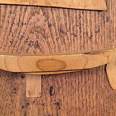 Vintage Carved Burlwood Boat Makers Half Hull Sailboat Plaque, 20th century