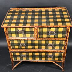 Antique English, “Tortoiseshell”, Bamboo Grain Painted Chest of Drawers, 19th century