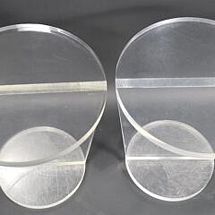 Pair of Mid Century Modern Round Lucite End Tables, 20th century