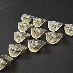 Group of Eleven Silver Plated Nantucket Friendship Basket Purse Napkin Rings