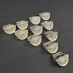 Group of Eleven Silver Plated Nantucket Friendship Basket Purse Napkin Rings