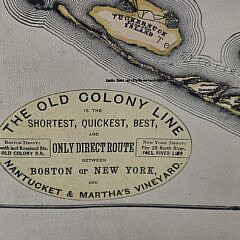 Vintage Reverend Ewer 1869 Historical Map of Nantucket Tinted Reprint, 20th century