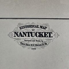Vintage Reverend Ewer 1869 Historical Map of Nantucket Tinted Reprint, 20th century