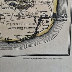 Vintage Reverend Ewer 1869 Historical Map of Nantucket Tinted Reprint, 20th century