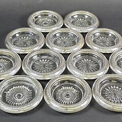 Set of Twelve Sterling Silver and Crystal Champaign or Wine Coasters