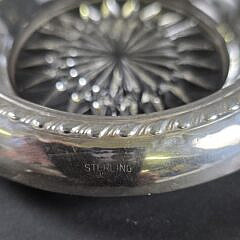 Set of Twelve Sterling Silver and Crystal Champaign or Wine Coasters