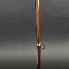 Vintage 925 Sterling Silver Double Racing Horse Head Grip Cane, 20th century