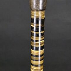 Antique Horn and Ebony Continuous Spacer Walking Stick