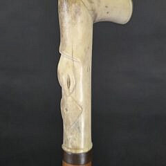 Antique Bone L-Grip Cane, 19th century
