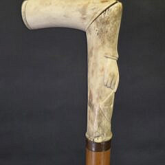 Antique Bone L-Grip Cane, 19th century