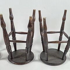 Set of Four Antique English Oak Plank Seat Stools, 19th century