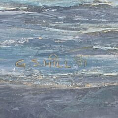 Greg G.S. Hill Nantucket Oil on Linen, “Polpis Harbor Serenity”, Painting