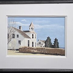 John Austin Tempera on Artist Board, “White House Chatham”, Painting