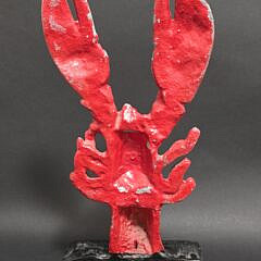 Vintage Cast Iron Figural Lobster Doorstop, 20th century