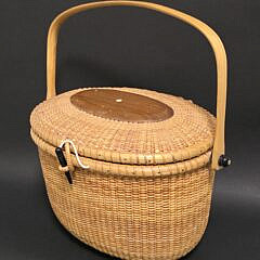 Vintage Nantucket Lightship Friendship Basket Purse, 20th century