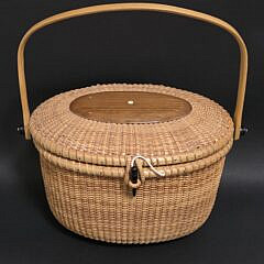Vintage Nantucket Lightship Friendship Basket Purse, 20th century